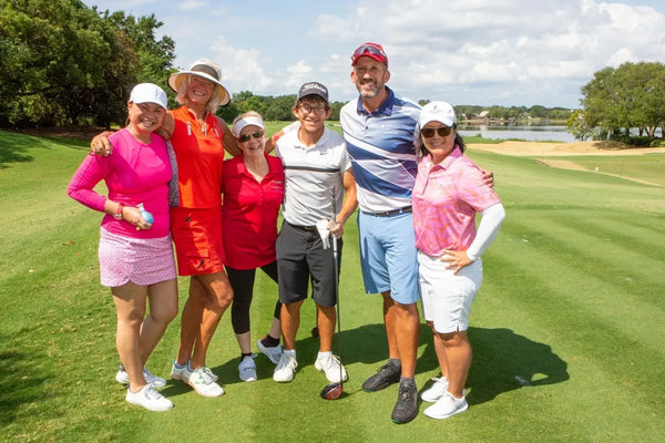 Players gathered on the tee box